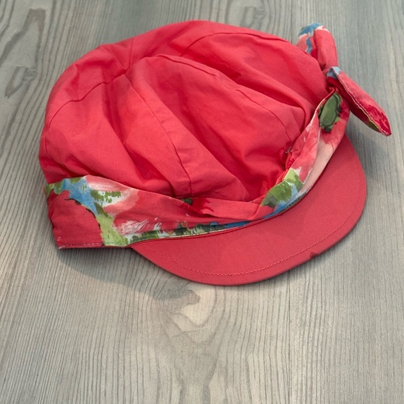 Gymboree Red Hat with Knotted Design and Floral Trim - Picture 1 of 5